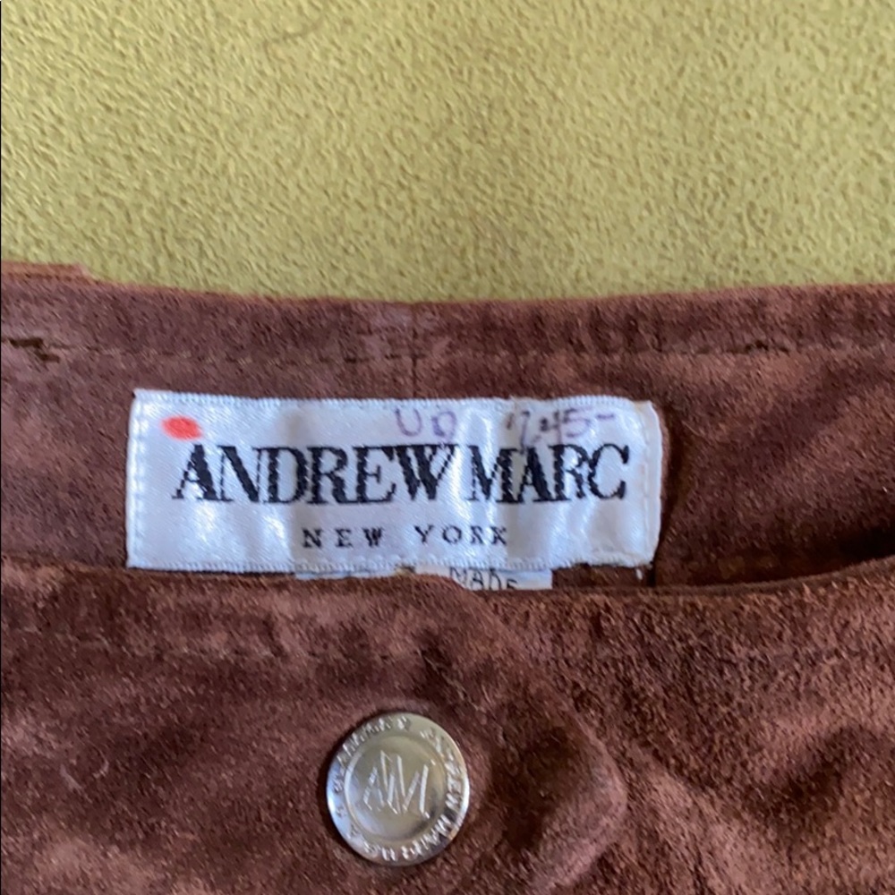 Andrew Marc Suede Leather Jeans - Picture 3 of 6